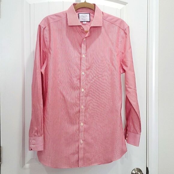 Charles Tyrwhitt, Extra slim fit, Shirt in Red/White Stripe 16/33 - Picture 1 of 5
